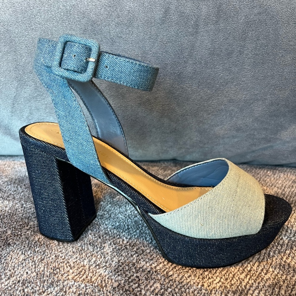 Marc Fisher denim platform shoes, size 6.5